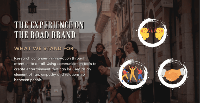 Team building. The experience on the road brand.